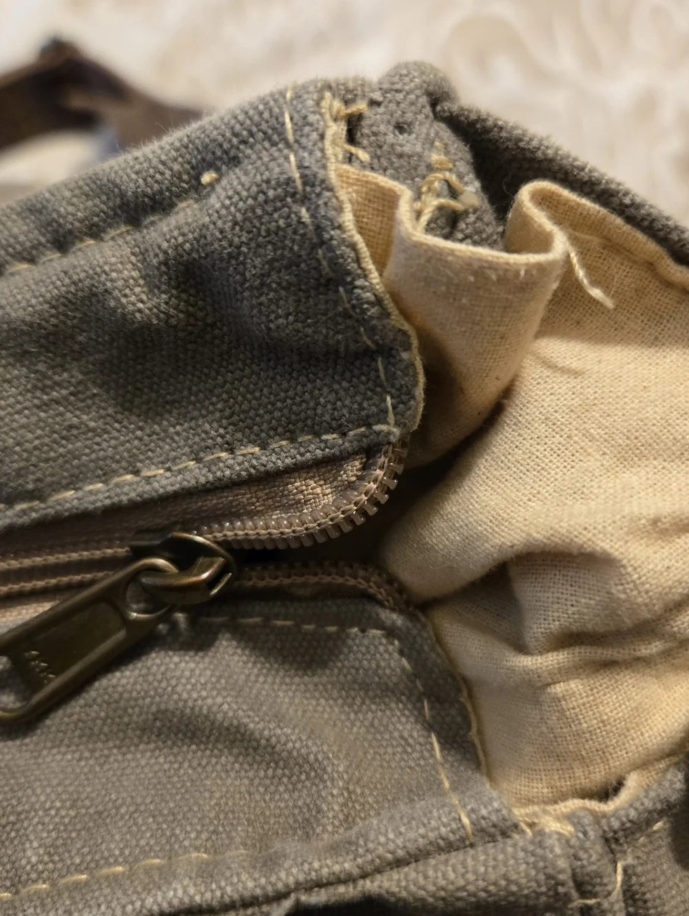 Vintage Addiction Recycled Canvas Leather Crossbody Messenger Bag Unisex